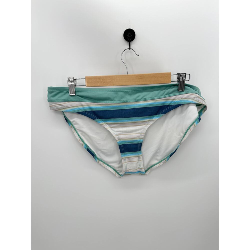 Carve Designs Bikini Bottoms Women XL NWOT Green Blue White Striped Swimsuit